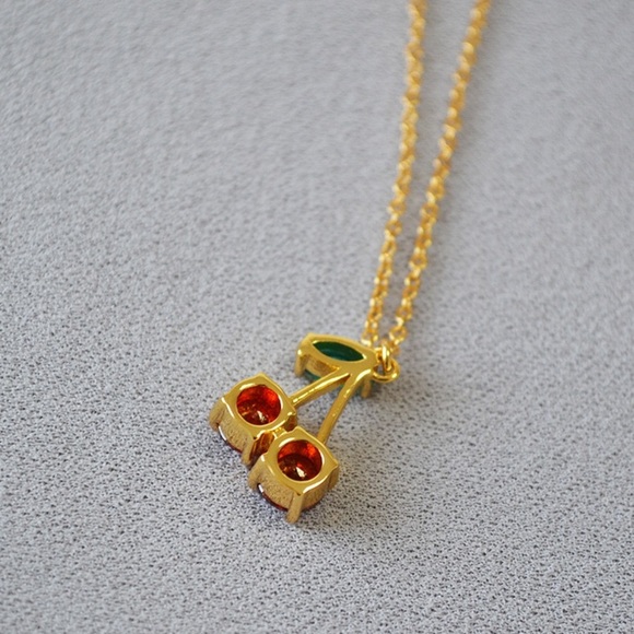 Kate Spade Ma Cherie Cherry Mini Pendant Necklace - Picture 2 of 6